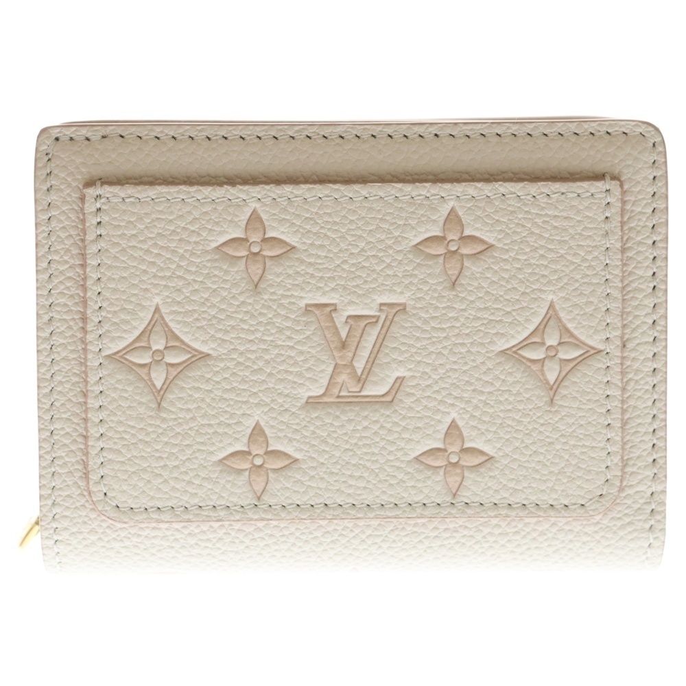 LOUIS VUITTON ルイヴィトン バイ モノグラムアンプラント ポルトフォイユ ク コンパクトウォレット 二つ折り財布 ライトピンク レザー M 22399 ゴールド金具