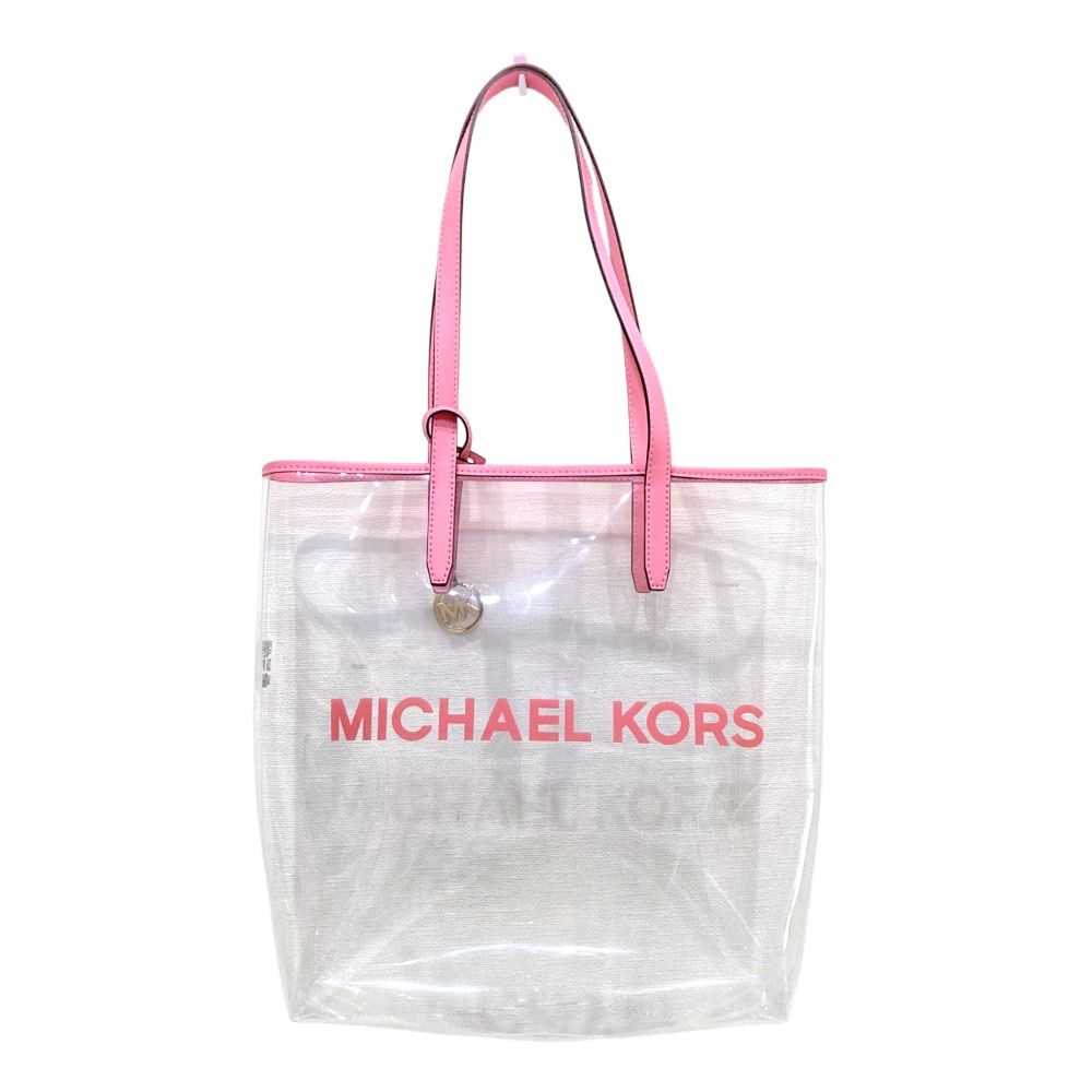新品同様 MICHAEL KORS マイケルコース ロゴプリント PVC トートバッグ