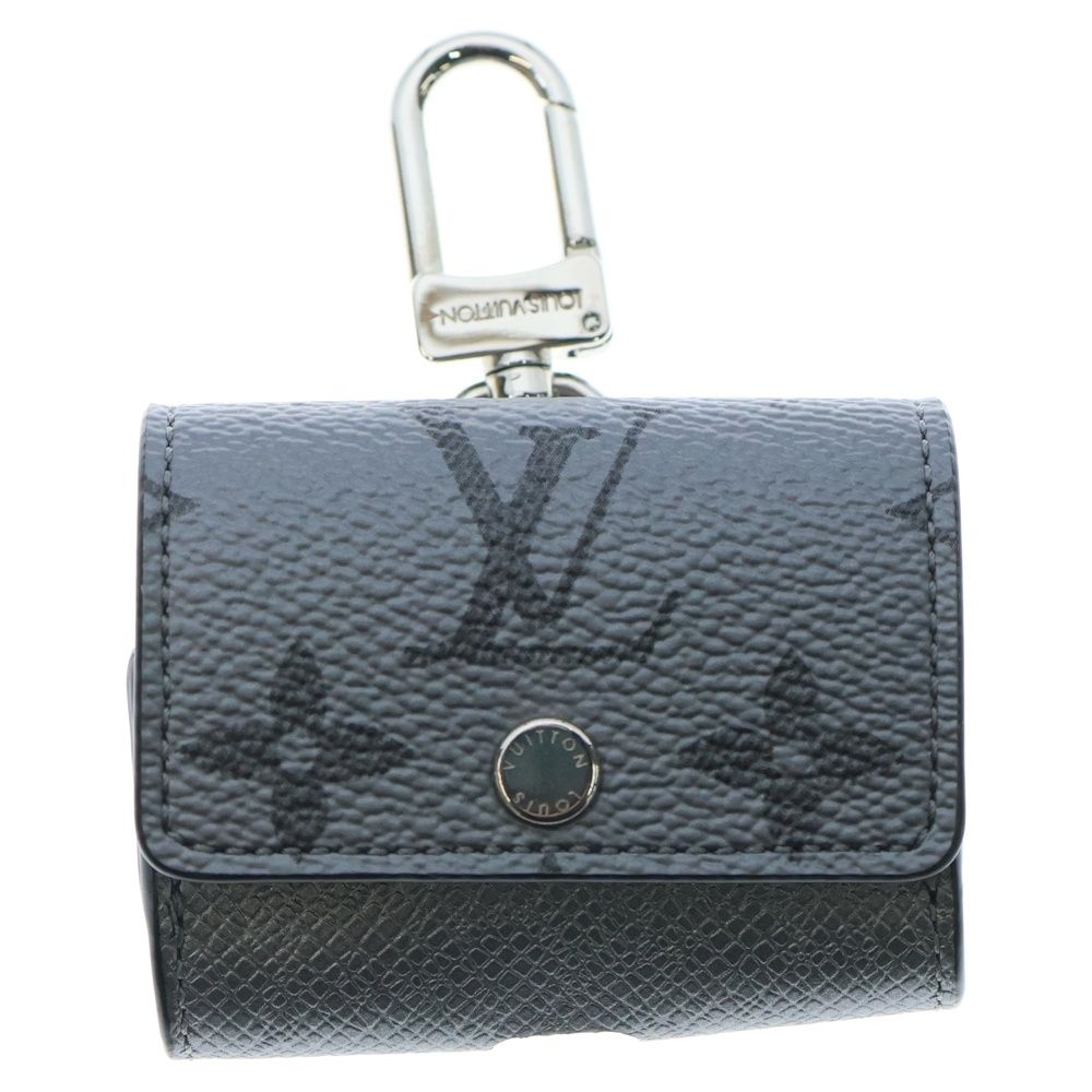 LOUIS VUITTON ルイヴィトン タイガラマ イヤホンケース 収納 バッグチャーム ポーチ グレー M 77285 シルバー金具