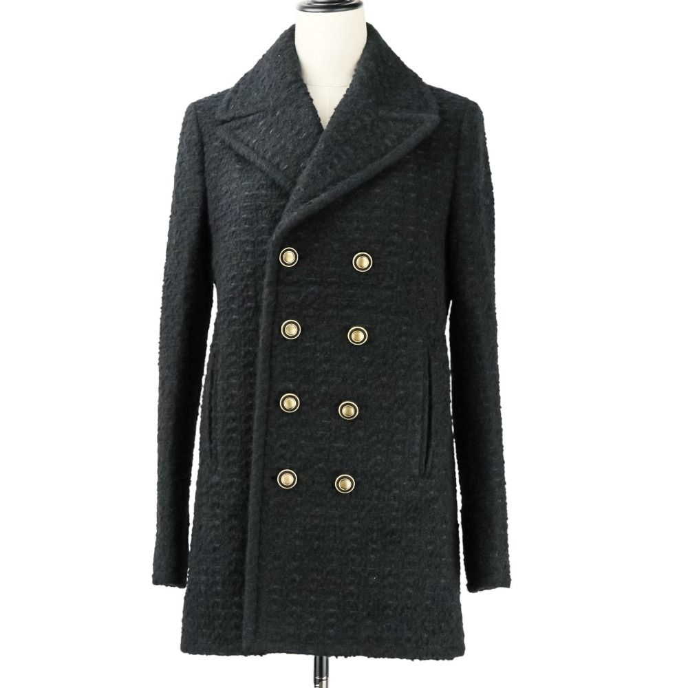 Yves Saint Laurent ツイード　ダブルブレスト　コート　ボア Yves Saint Laurent ツイード ダブルブレスト コート ボア Yves Saint