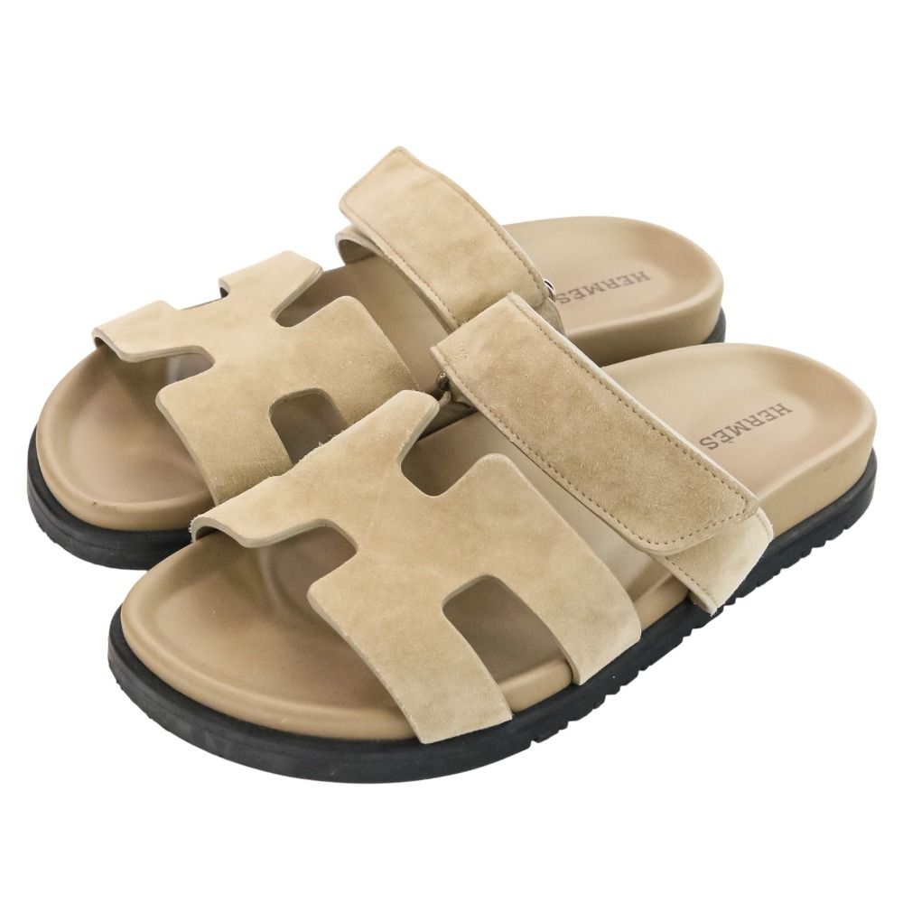 HERMES エルメス　スエード　レザー　サンダル　フラット　ベージュ 美品 23SS HERMES エルメス シプレ スエード サンダル サイズ36 23cm