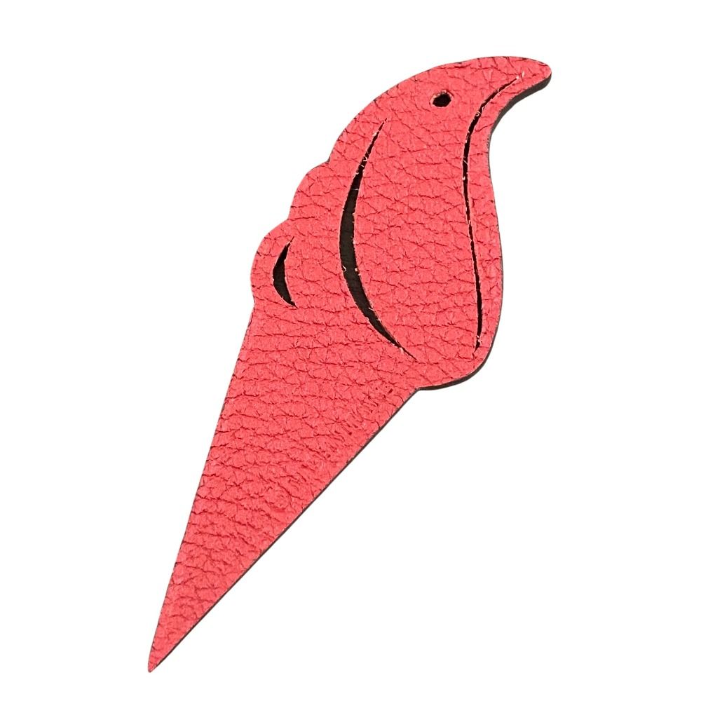 HERMES エルメス プティアッシュ アイスモチーフ レザーチャーム レッド ブラウン レディース 古着