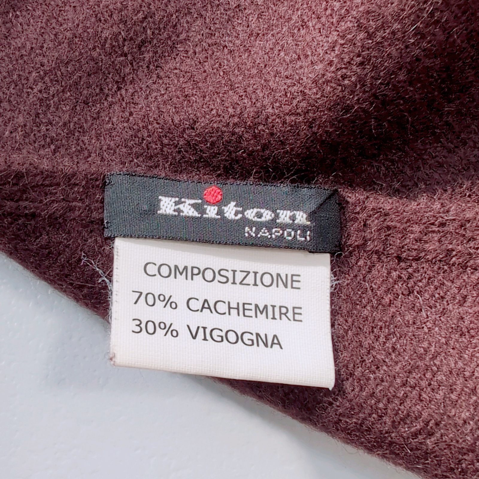 Kiton 世界 カシミヤ70 × ビクーニャ30 ビキューナ ヴィゴーニャ ストール マフラー ダークブラウン イタリア製