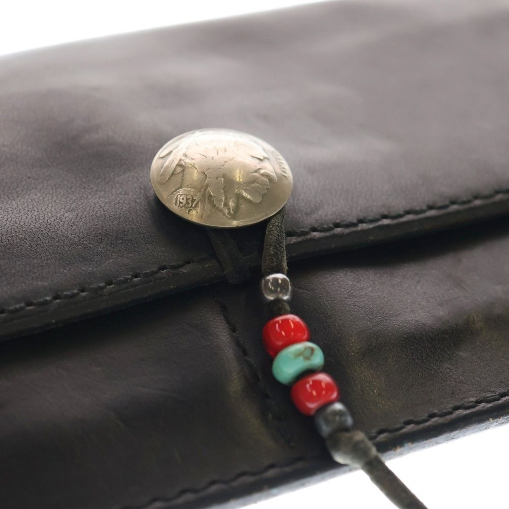 WING ROCK (ウィングロック) コンチョ付き 長財布 ウォレット ブラック