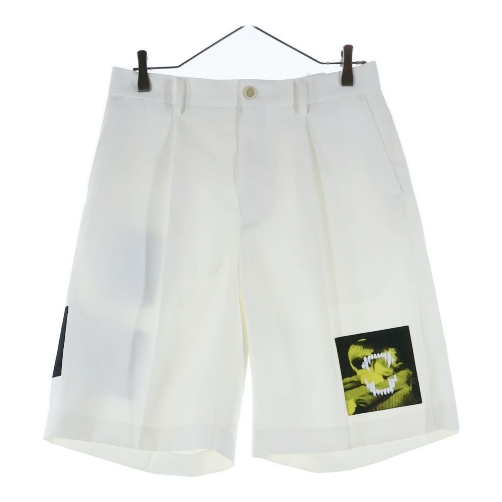 アンダーカバー パッチワーク フロントタック ハーフパンツ ショーツ ホワイト
