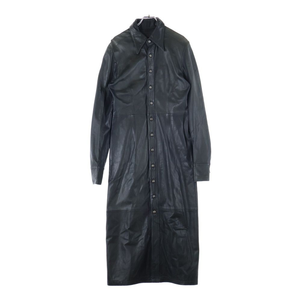 CHROME HEARTS (クロムハーツ) クロスボールボタン レザーロングコート
