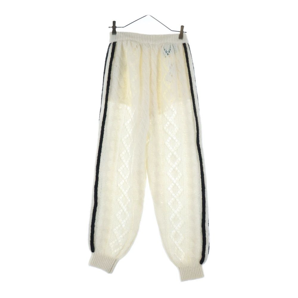 GUCCI グッチ adidas トレフォイルロゴ サイドライン モヘアニット トラックパンツ アイボリー レディース 721504