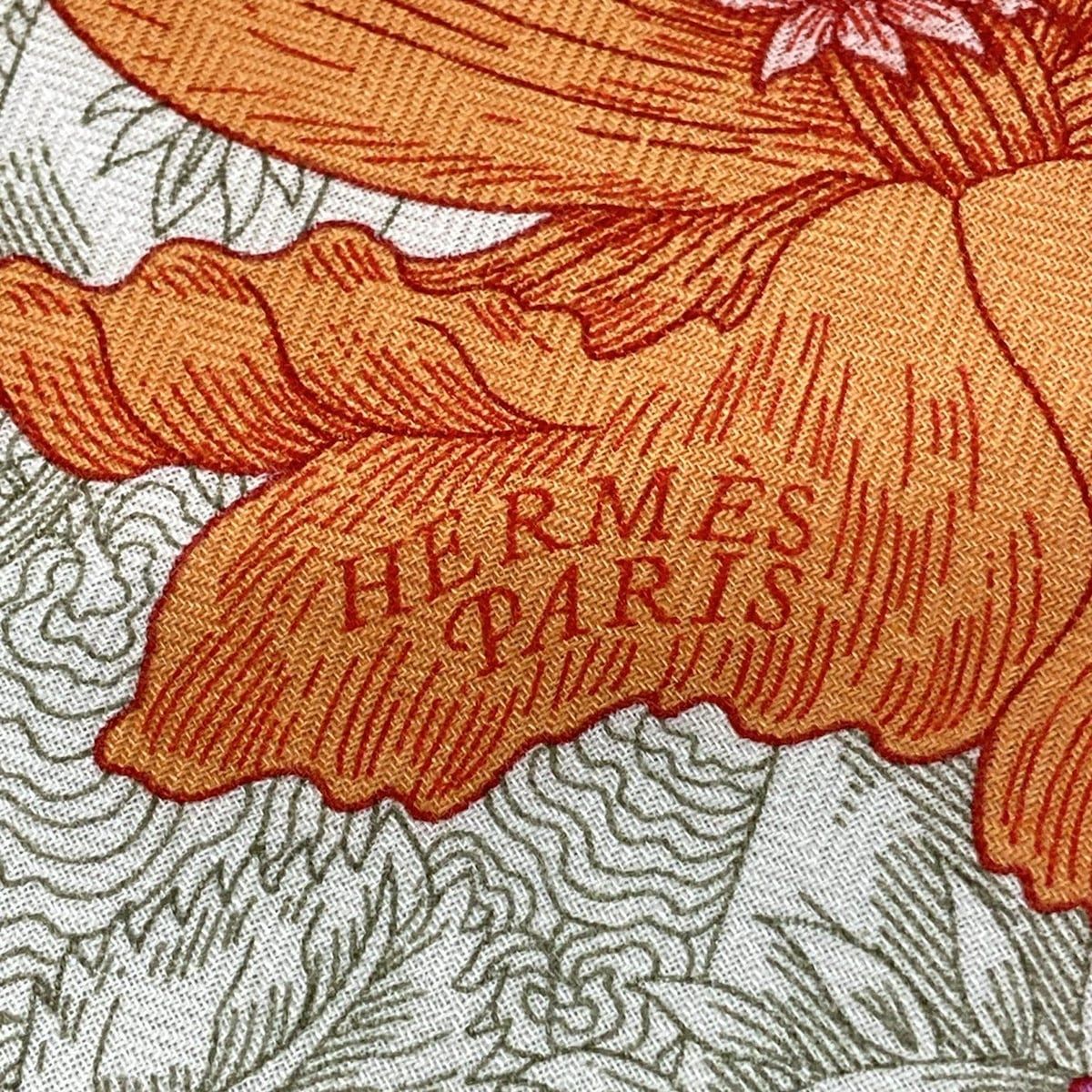  エルメス ストール ショール カレジェアン カレ140 アイボリー×ライトブルー×マルチ Retour a la Nature 自然回帰 ストール ショール 小物