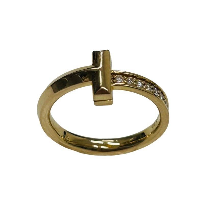 Tiffany & Co. ティファニー Tワン リング K18PG ダイヤモンド 8号 4.2