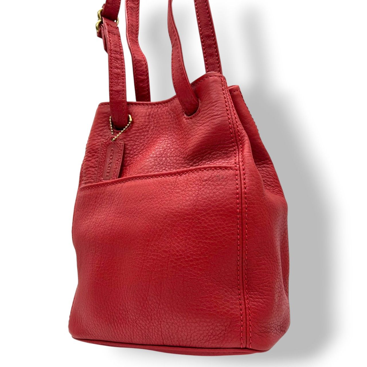 オールドコーチ 4923 ショルダーバッグ 肩掛 レッド レザー COACH 