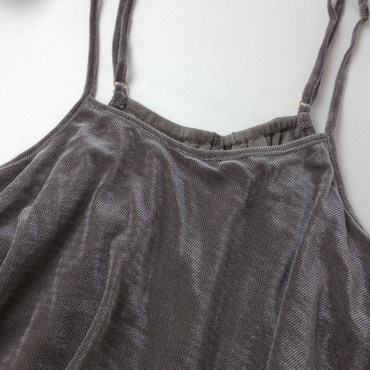 ◯ Anna Kerry アンナケリー メッシュベロアキャミソール 38/M グレー