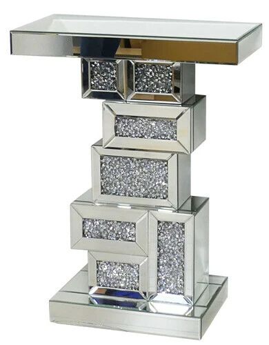 ミラーコンソールテーブル コンソールテーブル ミラー 鏡 ドレッサー ディスプレイスタンド ジュエリークリスタル「ミラーテーブル」(デスク クロステーブル シルバー 120cm ミラー家具 化粧台 6ヶ月保証付ヤマト開梱組立設置ミラーコンソール Y ｜MTFY エレガント