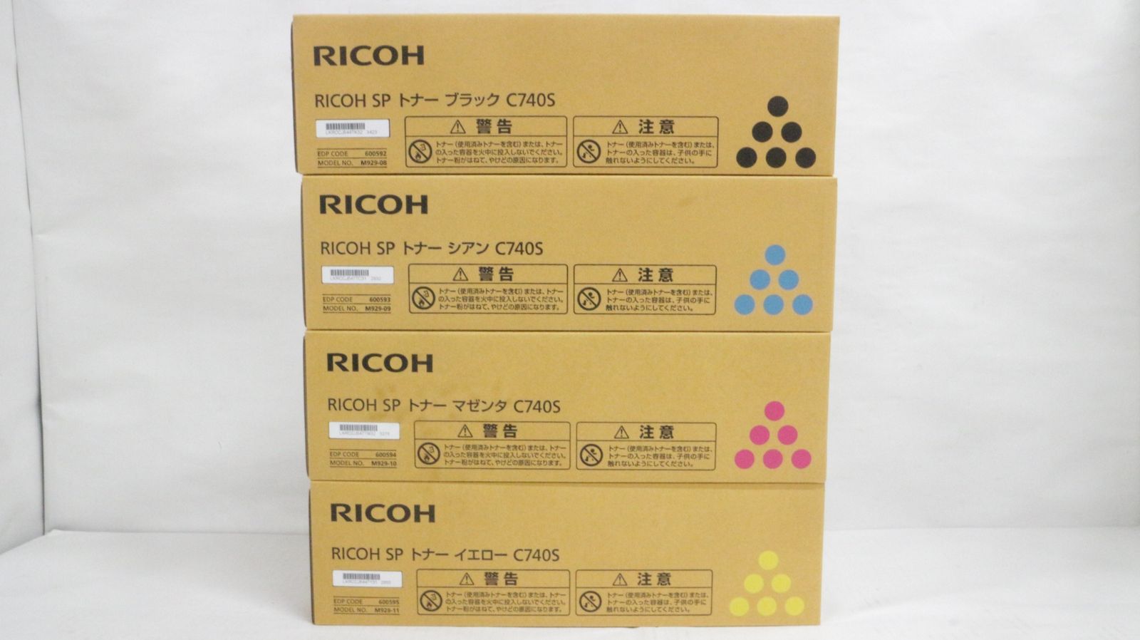 未使用 RICOH 純正 トナー C740S 4色（シアン・マゼンタ・イエロー