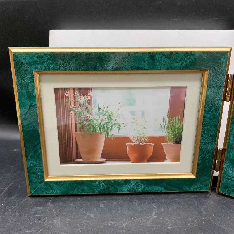 X343 大理石風ツインフォトフレーム クラシック K&L エメラルド 2L