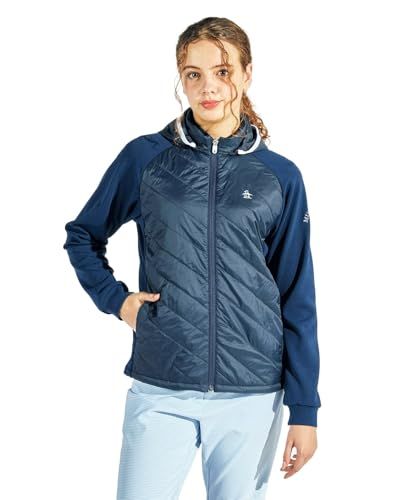 マンシングウェア ブルゾン フルジップ フード脱着 ワンポイント 羽織 防風 ストレッチ ゴルフ レディース NV 00 ネイビー