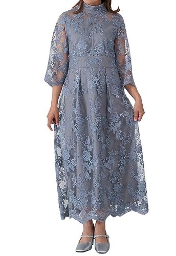 MORE AUNI パーティー ドレス 総 刺繍 レース ワンピース 結婚式 2次会 BGR M