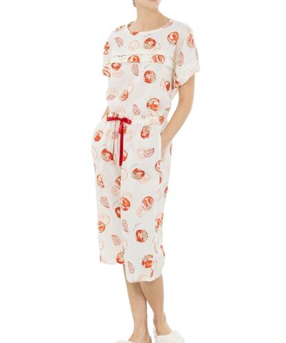 ナルエー パジャマセット シャーリングボイルトマトセットアップ レディース レッド