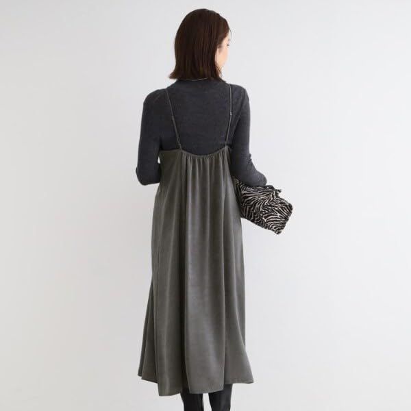  インディヴィ キャミワンピース 洗える|UVケア スエード調サテンキャミワンピース レディース キャメルブラウン 641 38 M その他 フェイスケア