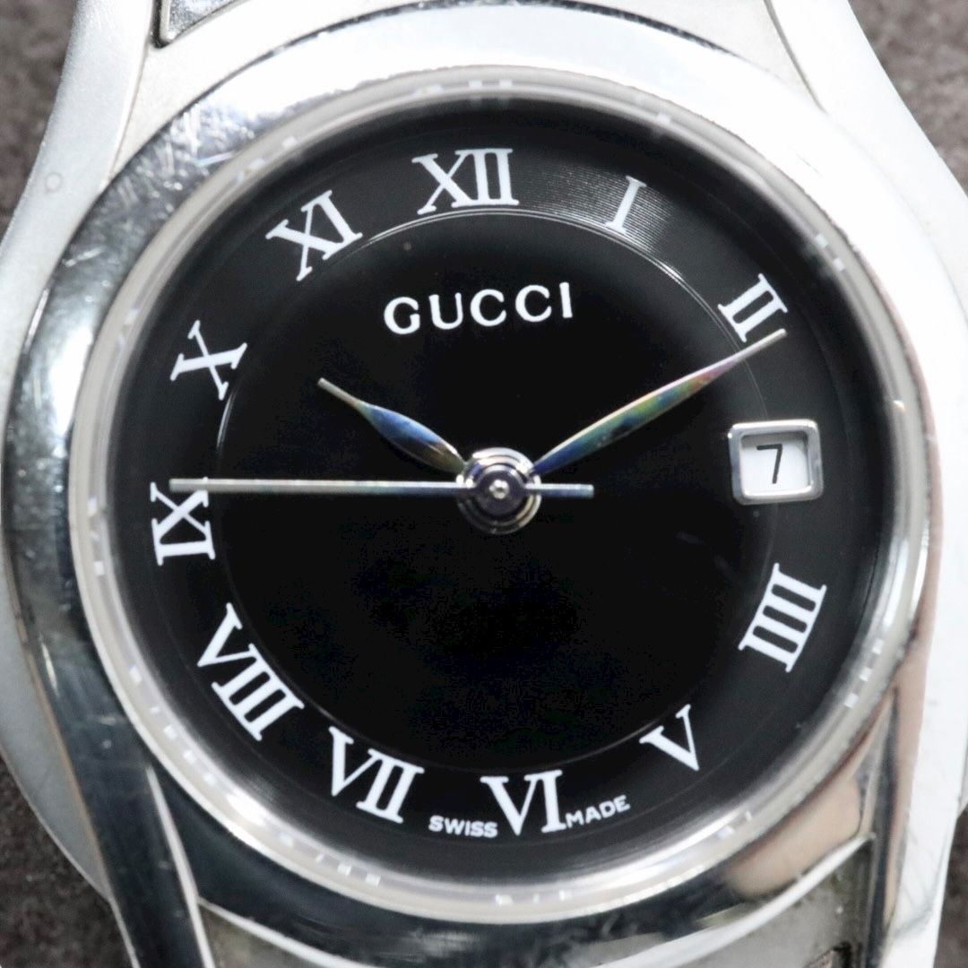 稼働　美品　GUCCI 5500L レディース時計　レザーブラック　Gマーク 稼働 美品 GUCCI 5500L レディース時計 レザーブラック Gマーク 稼働