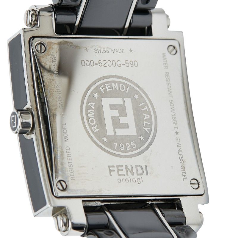 フェンディ クアドロ 6200G ブラック シルバー セラミック ステンレス