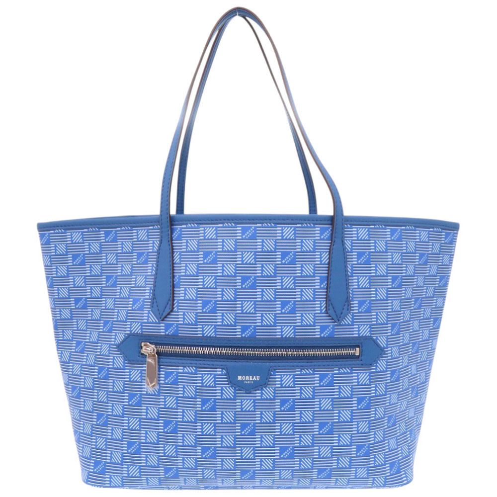 新品同様 モロー パリ モナコトート ミディアム PVC レザー ブルー