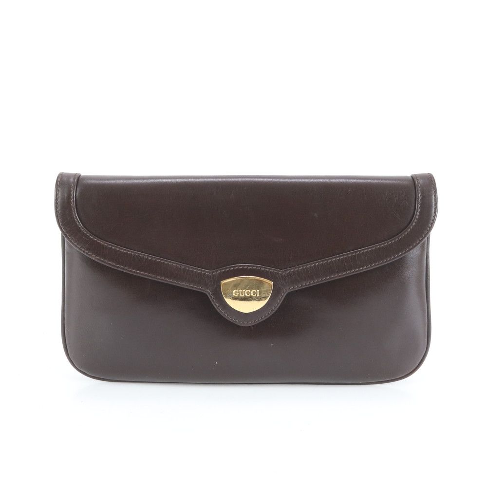 【美品】GUCCI / グッチシマレザー ビジネスバッグ ダークブラウン 美品 グッチ レザー セカンドバッグ クラッチ ポーチ 通勤 ビジネス 本