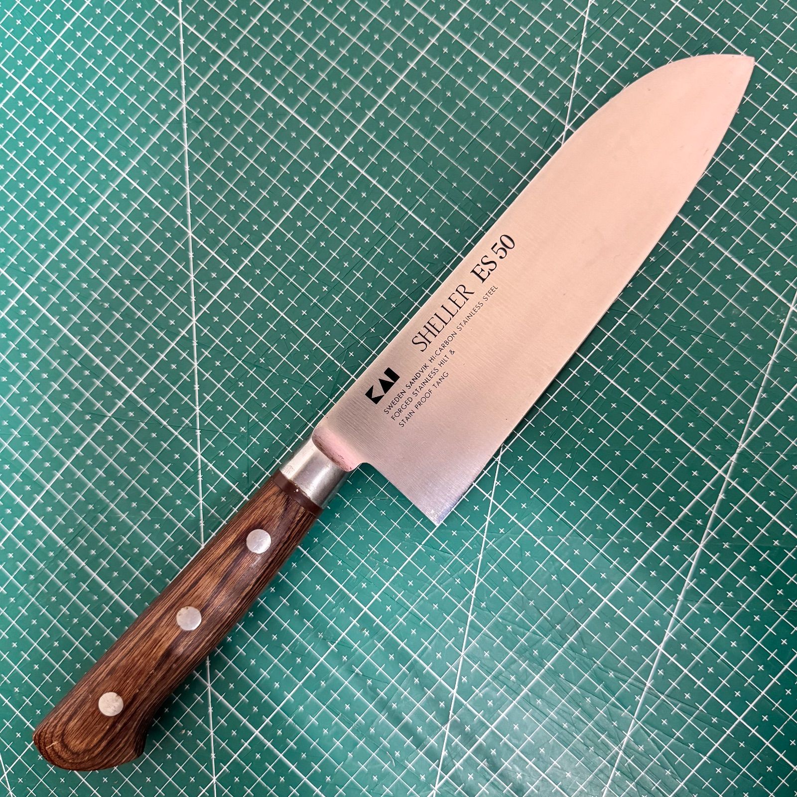 印 KAI☆SHELLER ES 50☆三徳包丁☆170mm☆サンドビック鋼☆ステンレス