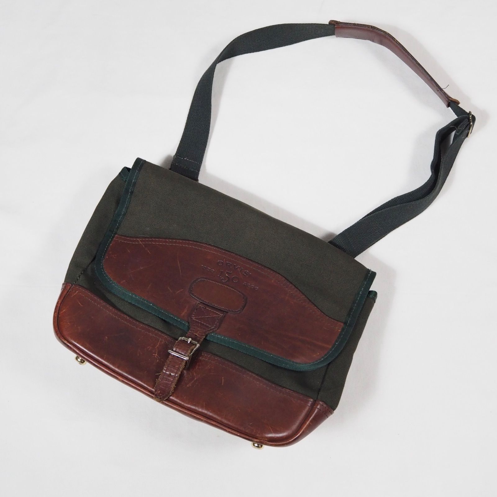 Orvis “150th Limited” leather× canvas crossbody bag オービス 