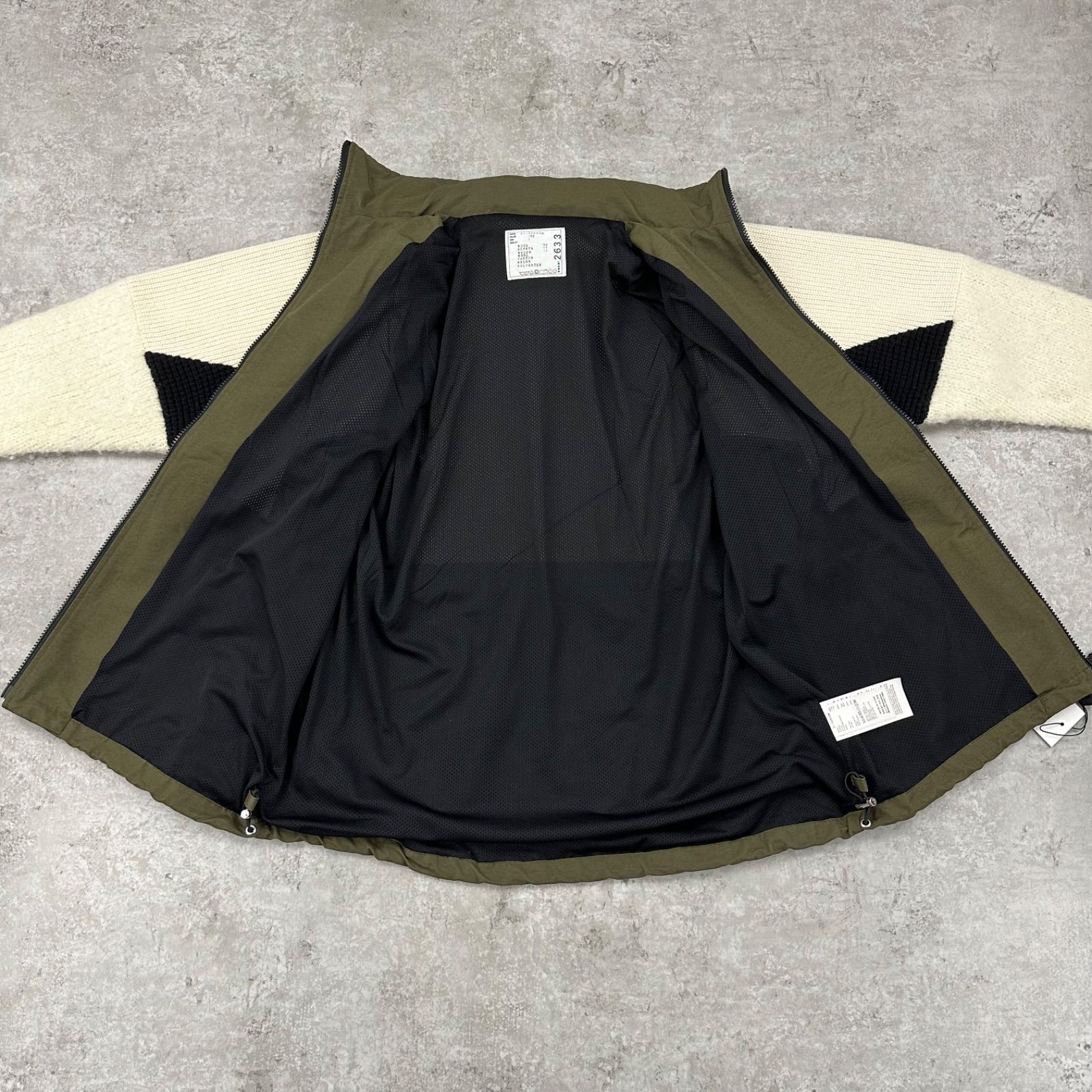Sacai ナイロン ニットジップブルゾンジャケット サイズ1 アルパカ sacai ブルゾン Sacai ナイロン ニットジップブルゾンジャケット