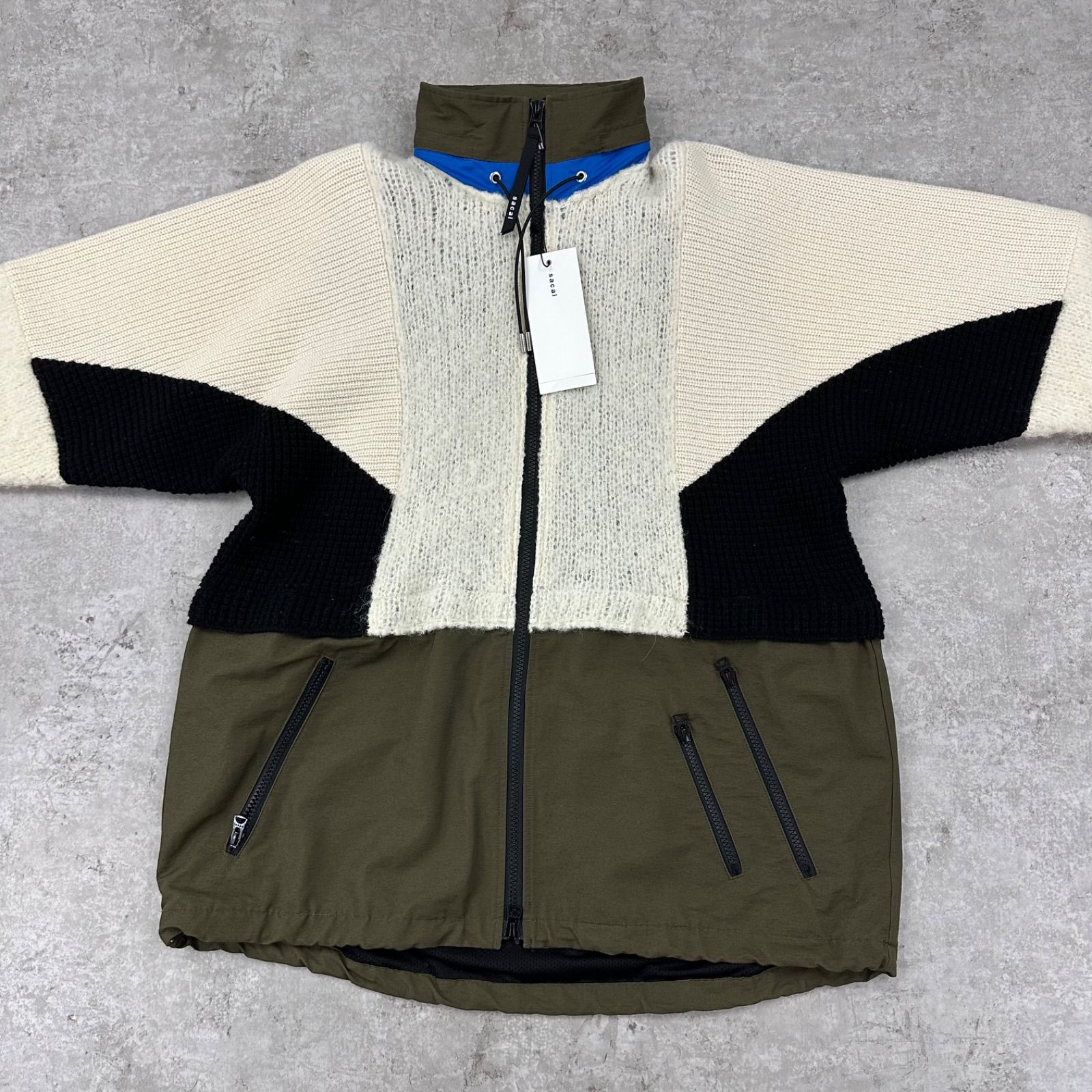 サカイsacai アルパカ混セーター　サイズ1 タグ付き未使用】Sacai Wool Knit Hoodie サイズ1 アルパカ混 参考価格