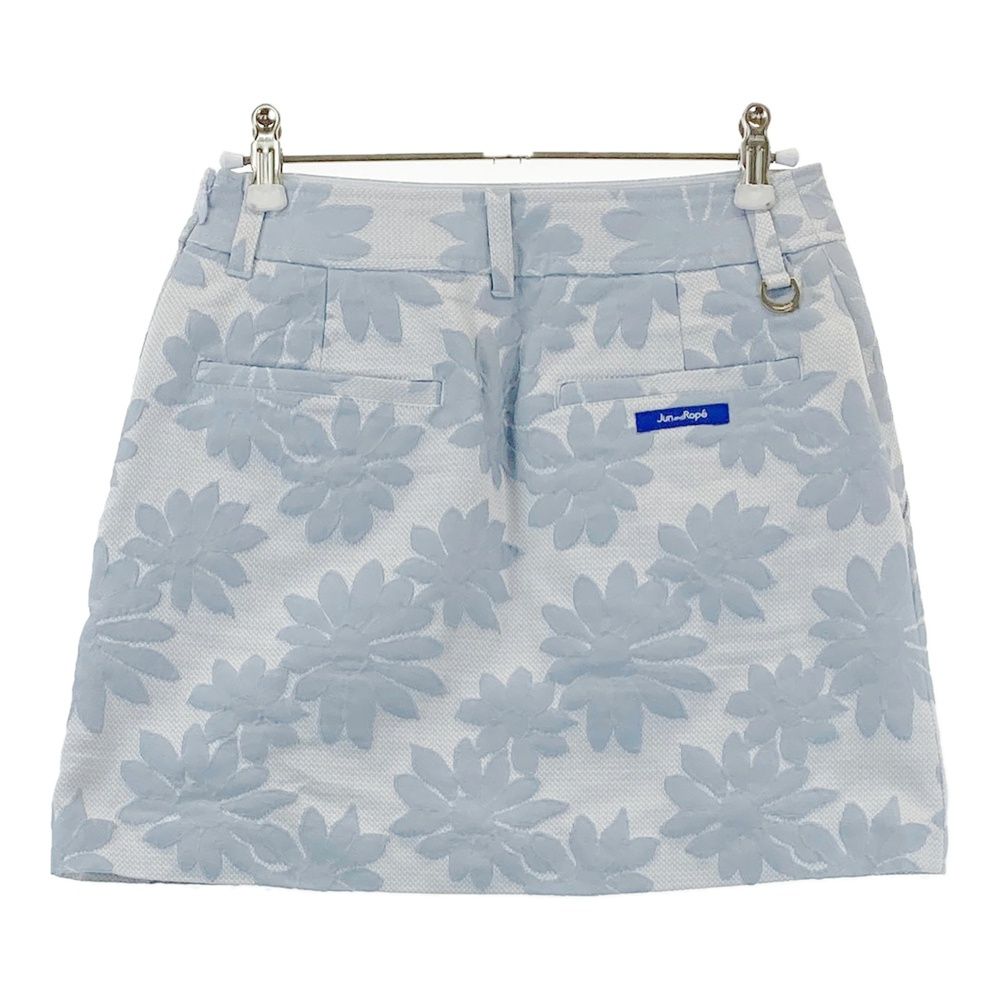 サイズ：S JUN&ROPE ジュン アンド ロペ 裏地付 スカート 花柄 ブルー