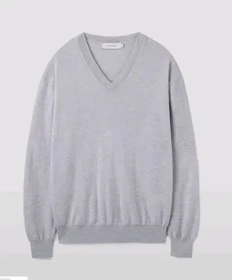 YUNION BLUE(ユニオンブルー) グランドウール Vネック ニット シルバーブルー XL