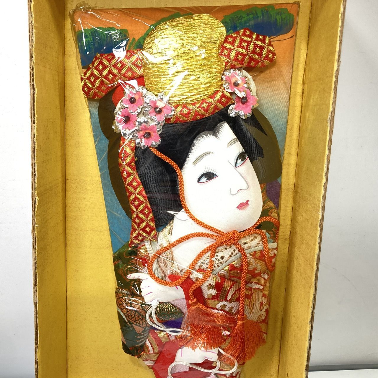 押絵羽子板 飾り羽子板 伝統工芸 正月飾り 羽根付き 元箱あり レトロ