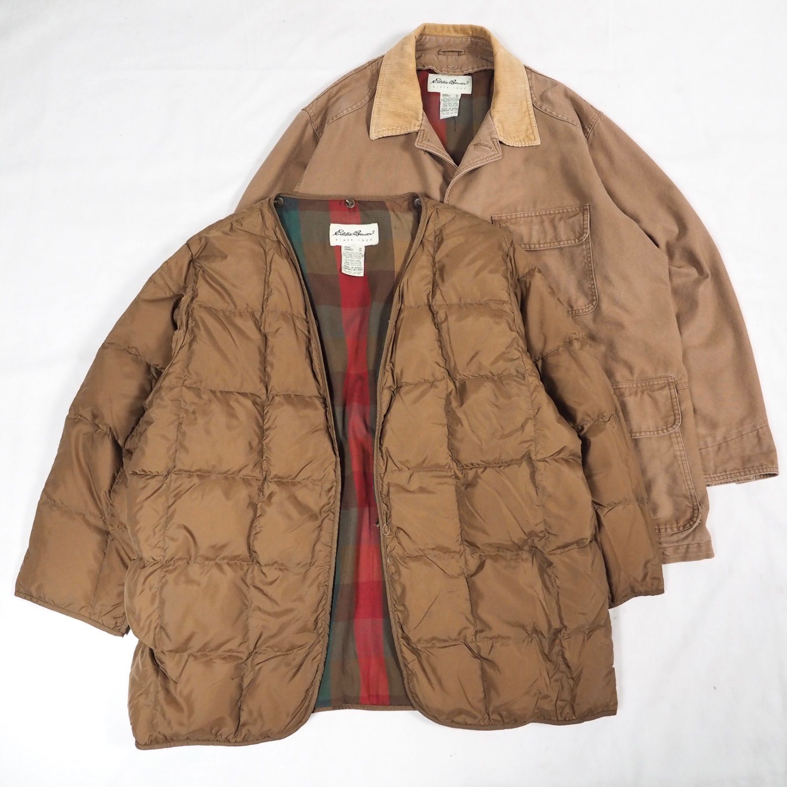 Eddie Bauer detachable goose down lined hunting jacket M 90s 