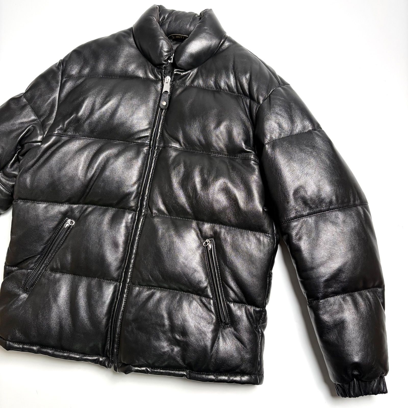 定価9.7万】Schott レザー ダウンジャケット 黒 L 羊革 本革 - メルカリ