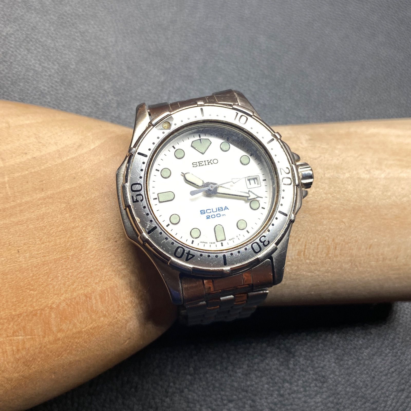 セイコー スキューバ 200m 7N35-6000 ダイバー 稼働品 鑑定済 セイコー SEIKO SCUBA 7N35-6000 200m ダイバーズ アバログ メンズ