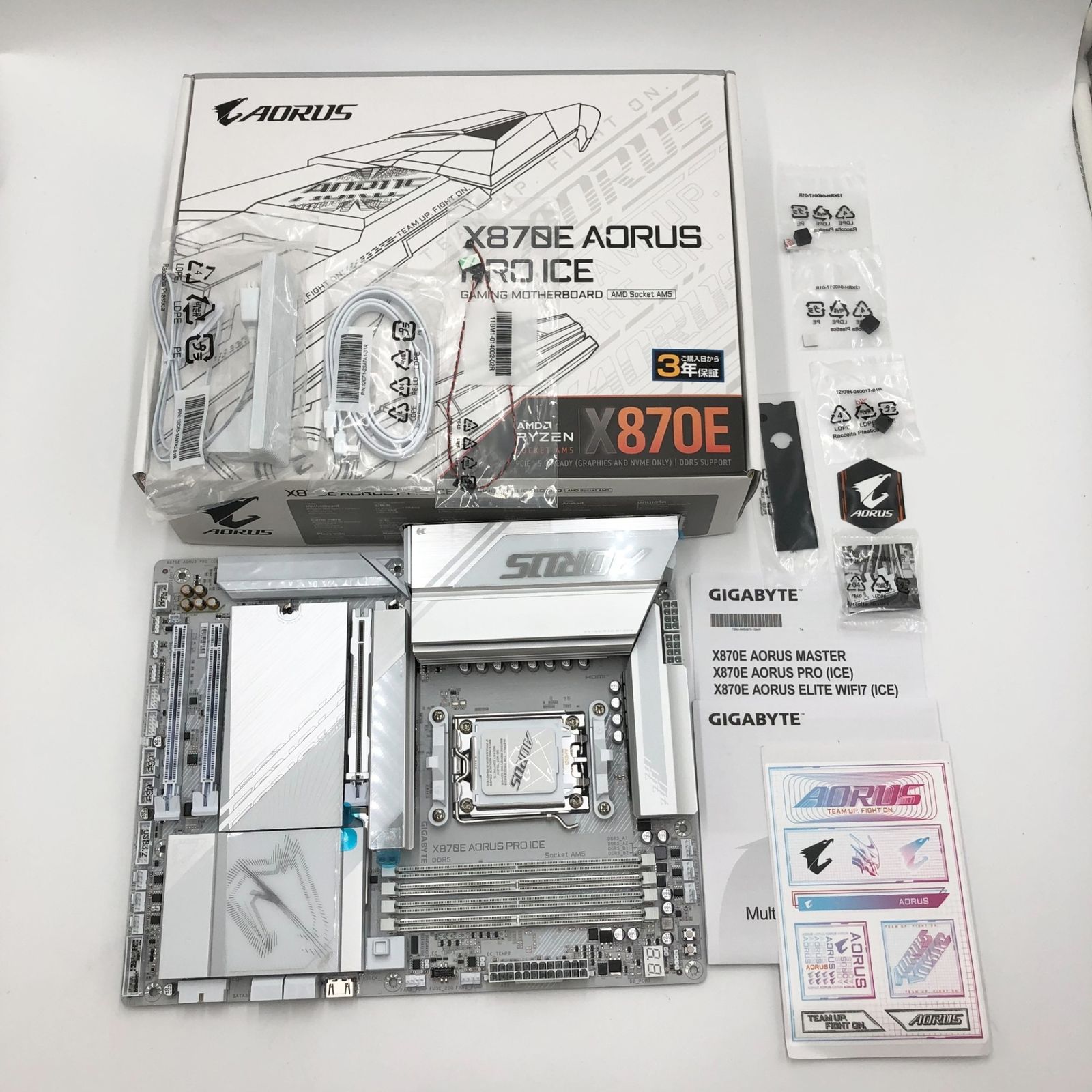 X 870 E AORUS PRO ICE AMD Ryzen 用 ホワイト色 ATX 上位 ゲーミングマザーボード MB 6570