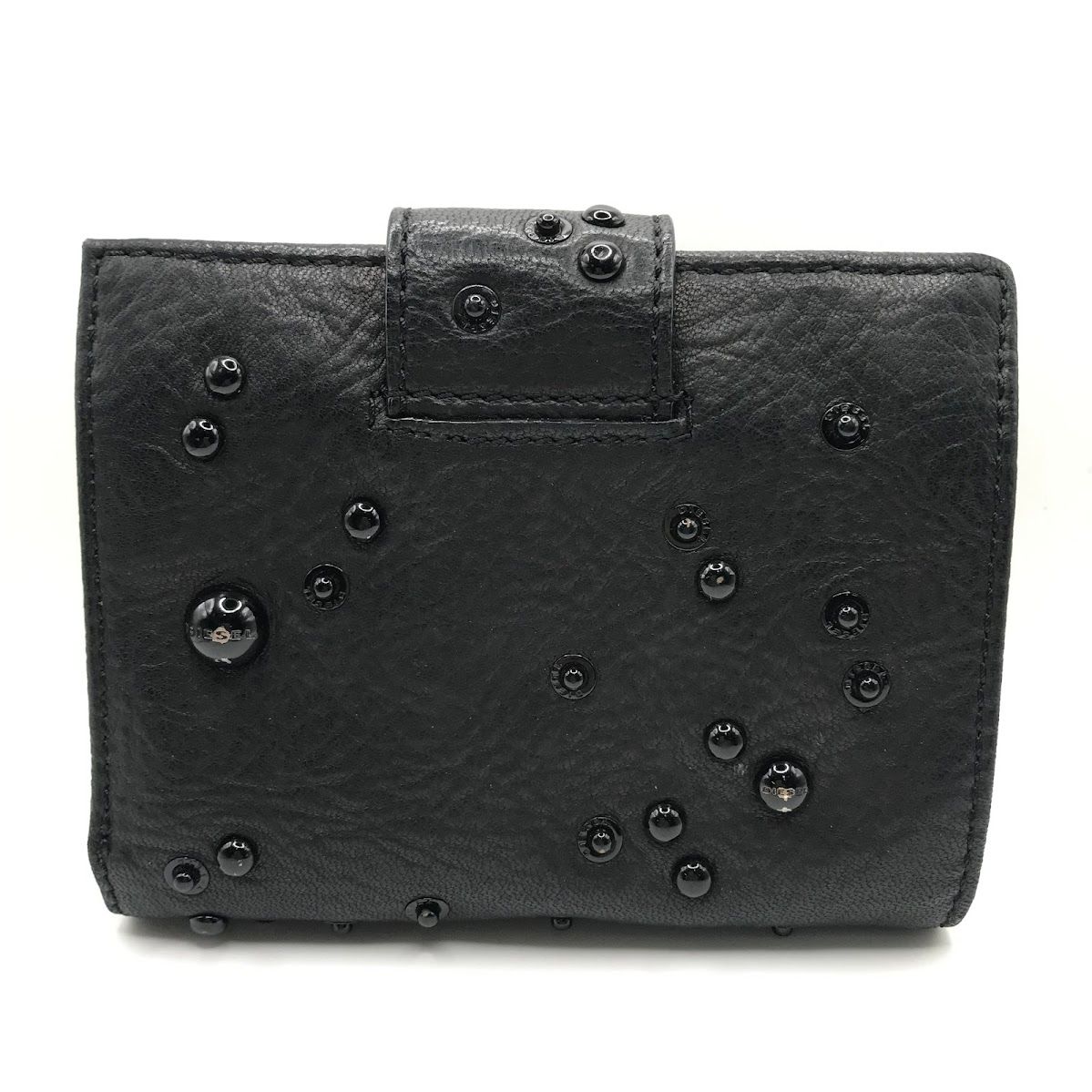DIESEL スタッズ付き二つ折り財布 ブラック 倉吉店】 中古 DIESEL | ディーゼル 二つ折り財布 スタッズ付き財布