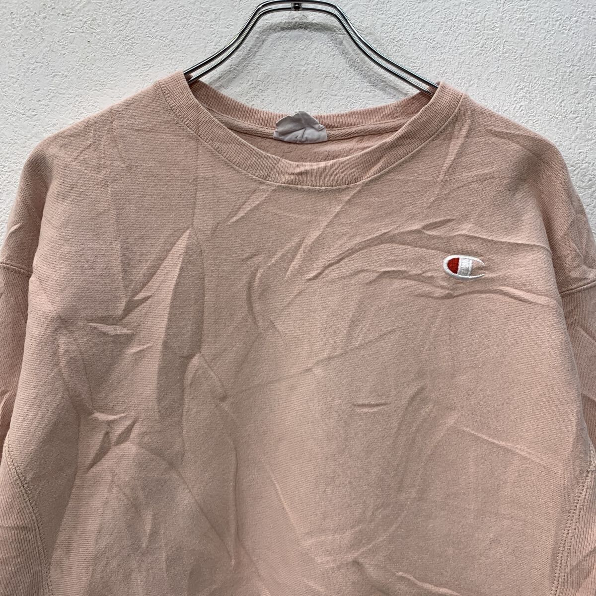 ジュニア スウェットトレーナー チャンピオン スウェットトレーナー_Champion CREW NECK SWEAT CK-A007 （MEDIUM  GRAY） Champion ロゴスウェット トレーナー MEDIUM ホワイトピンク チャンピオン プルオーバー プルオーバー 刺繍ワンポイント 秋物 a712-6045