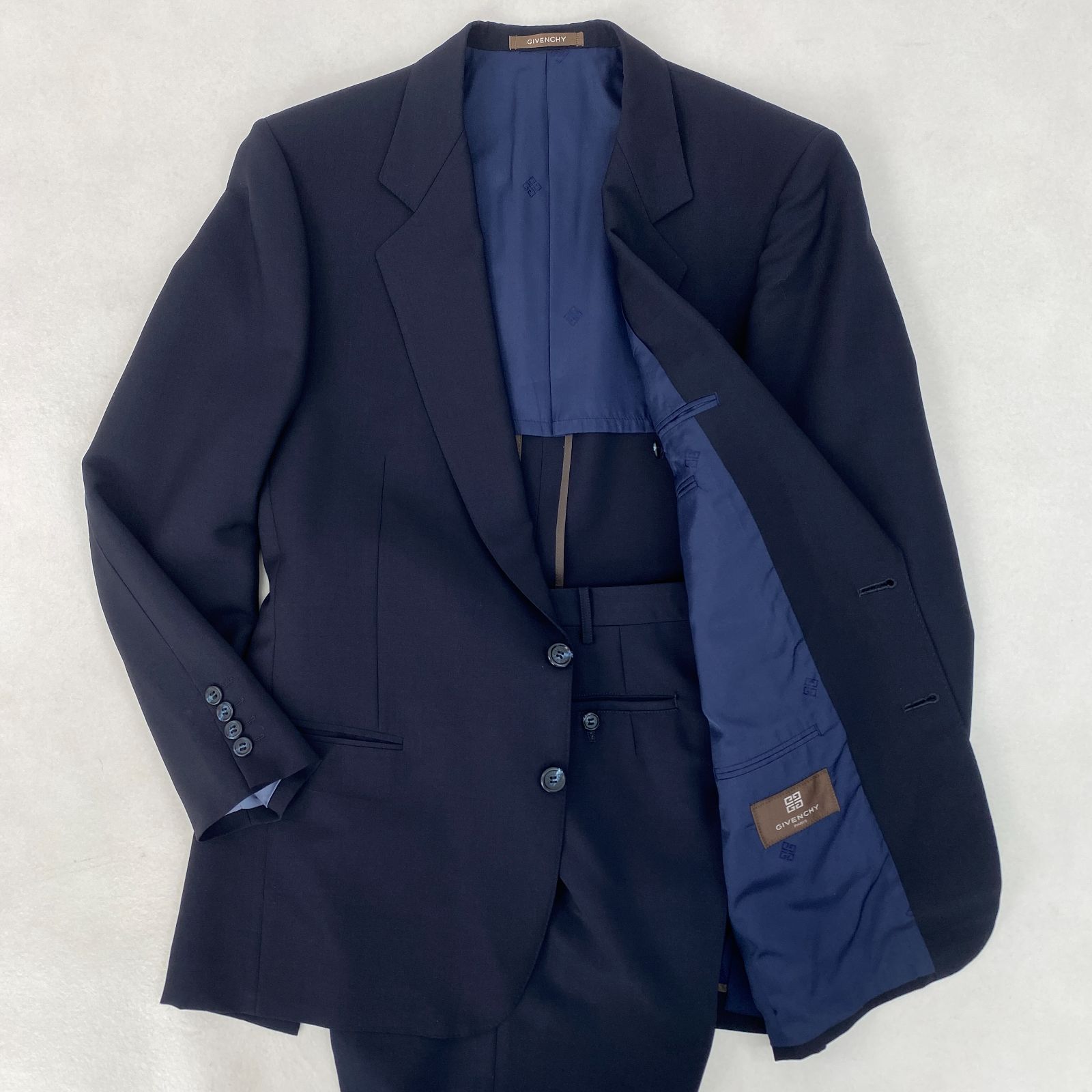 ジバンシー セットアップ シングル 二つボタン 2B ネイビー 表面未使用