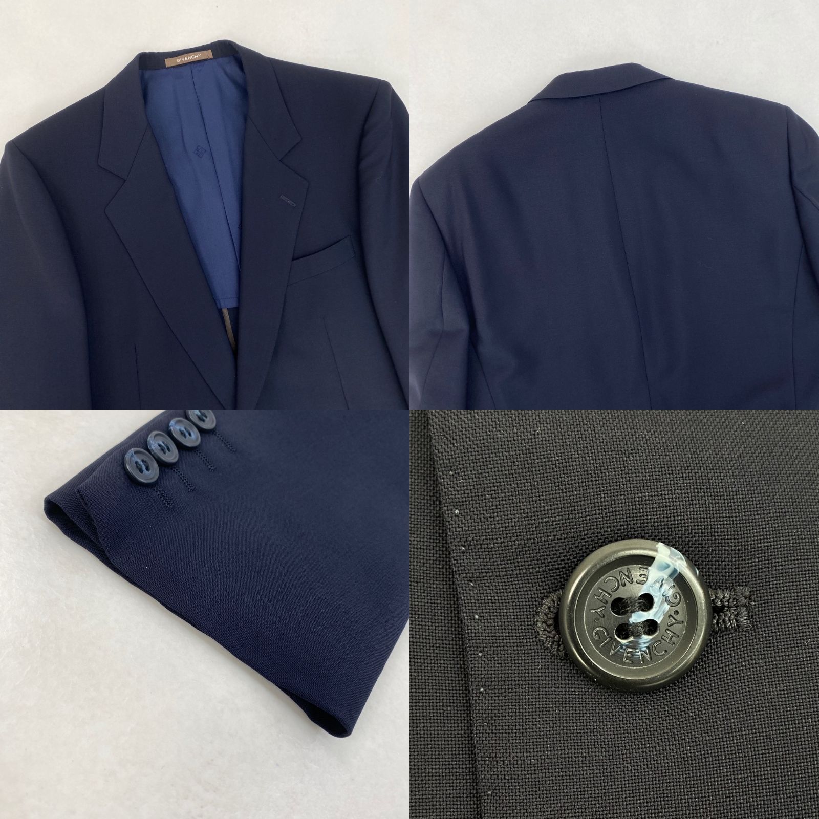 ジバンシー セットアップ シングル 二つボタン 2B ネイビー 表面未使用