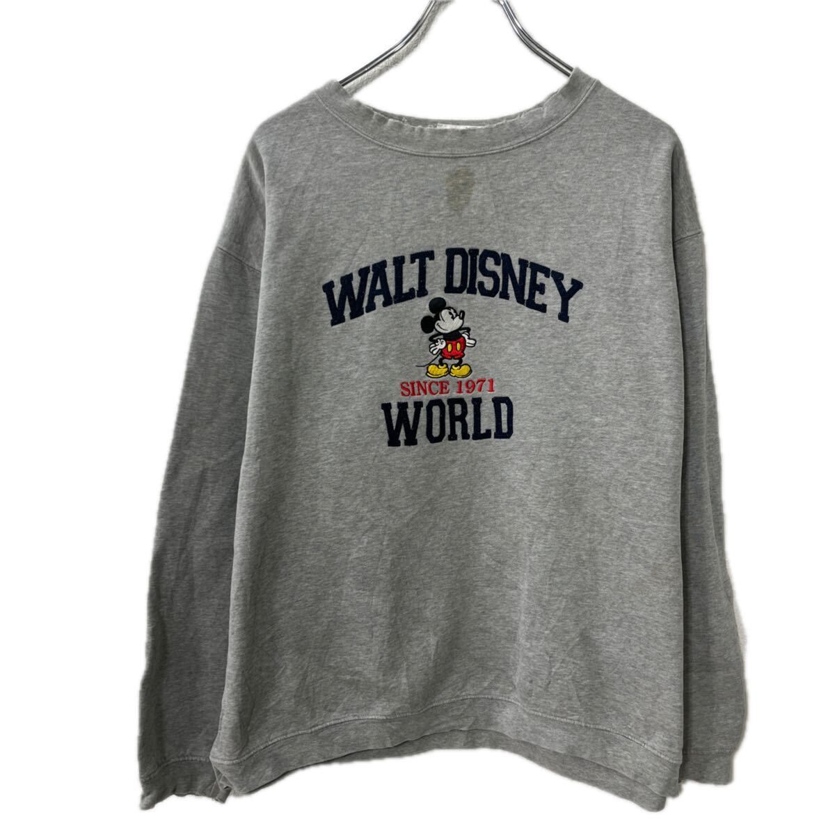 WALT Disney プリントスウェット トレーナー L グレー ディズニー