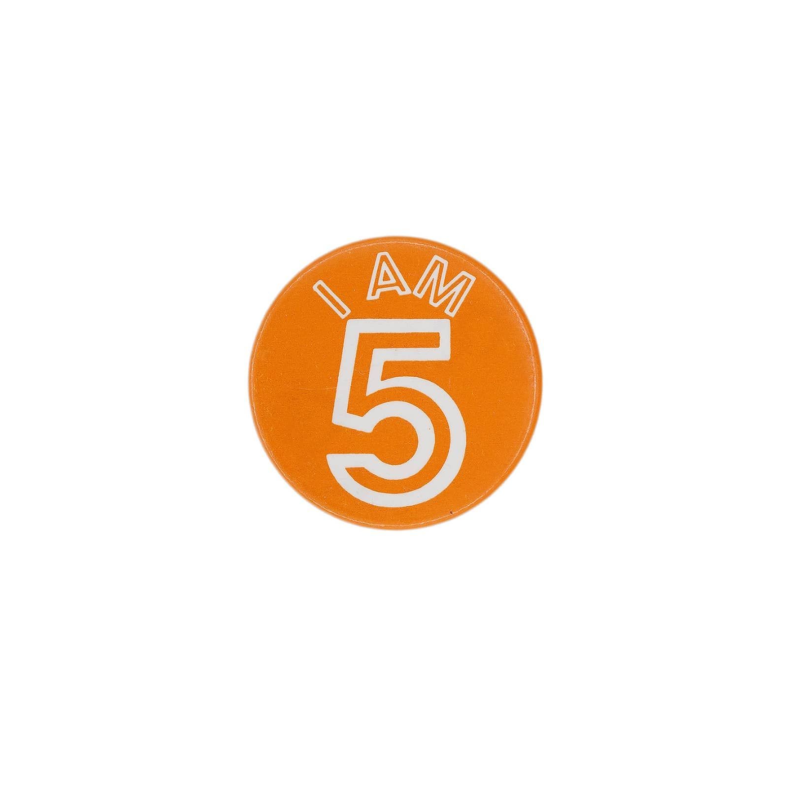 ピンバッジ　缶バッチ I AM 5 缶バッジ ピンバッジ 缶バッチ ピンバッチ 5歳 誕生日 brooch