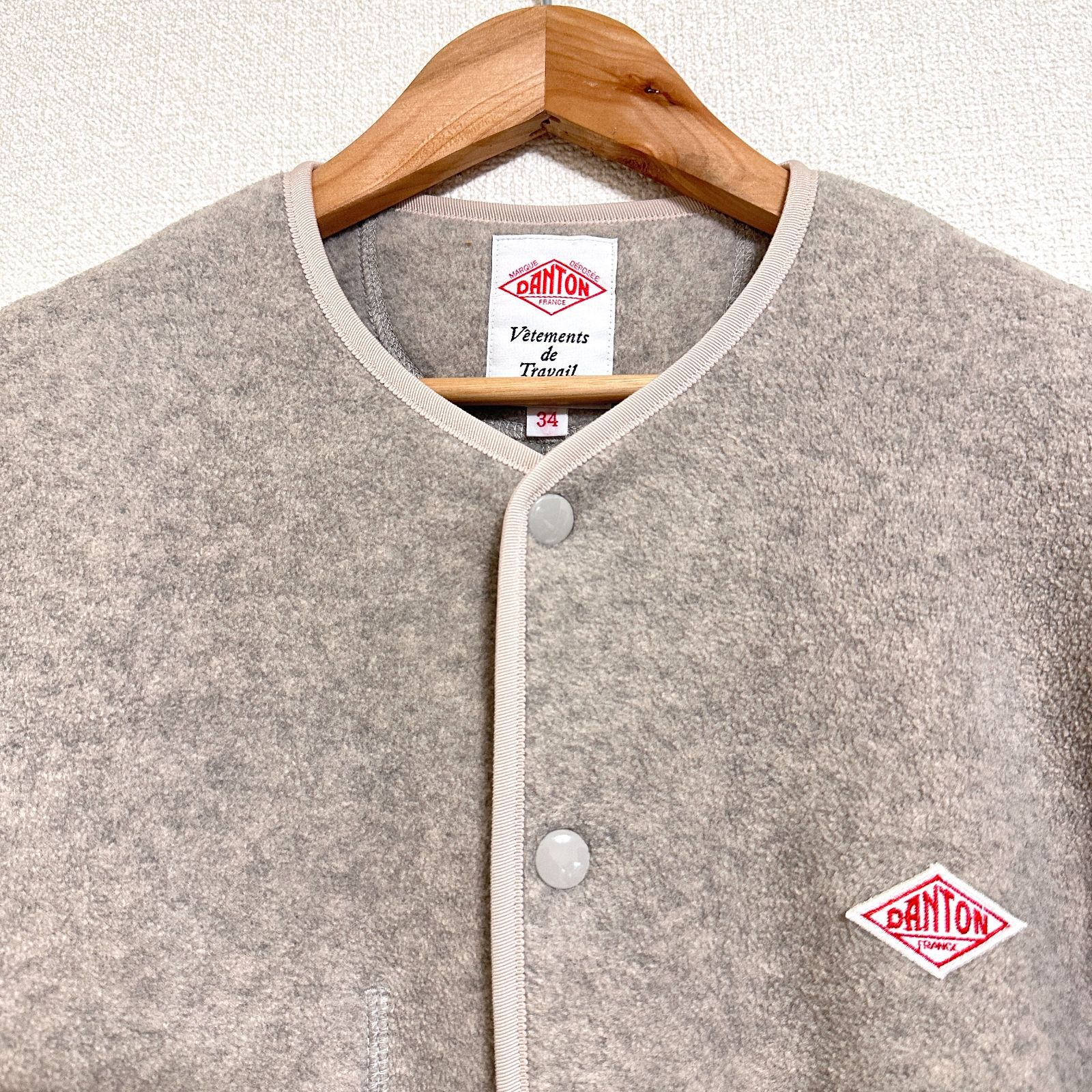 DANTON フリース ノーカラージャケット JD-8911 34 マーブル - メルカリ
