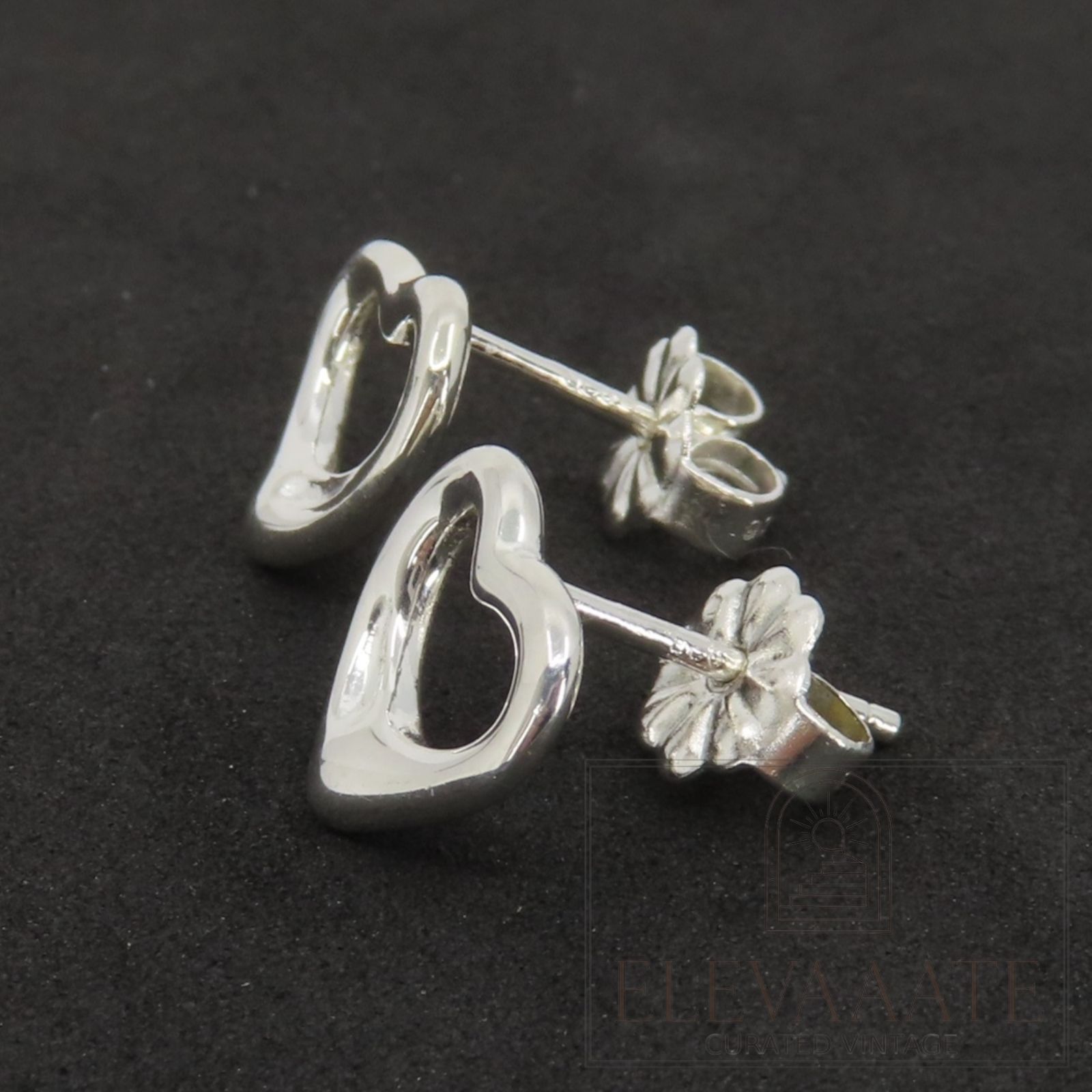 美品 Tiffany&Co. ティファニー オープンハート シルバー ピアス SV925