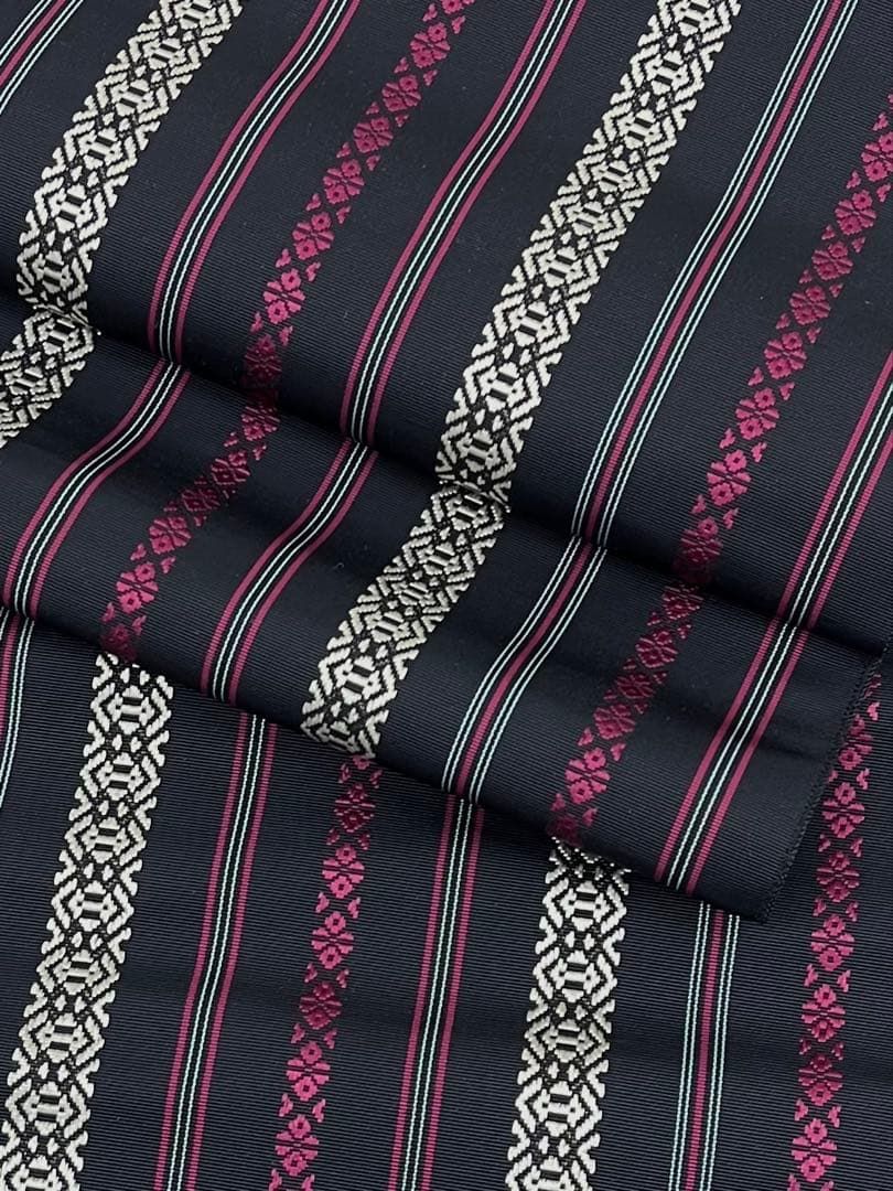 本場筑前博多織 伝統工芸品 八寸名古屋帯 献雅 正絹 ♥品 D 210