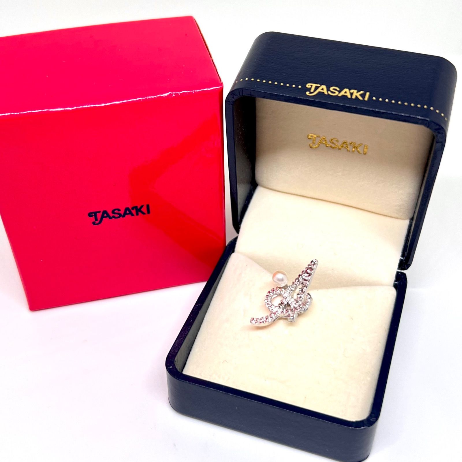 極美品☆田崎真珠 TASAKI タサキ パール ブローチ イニシャル A 1粒