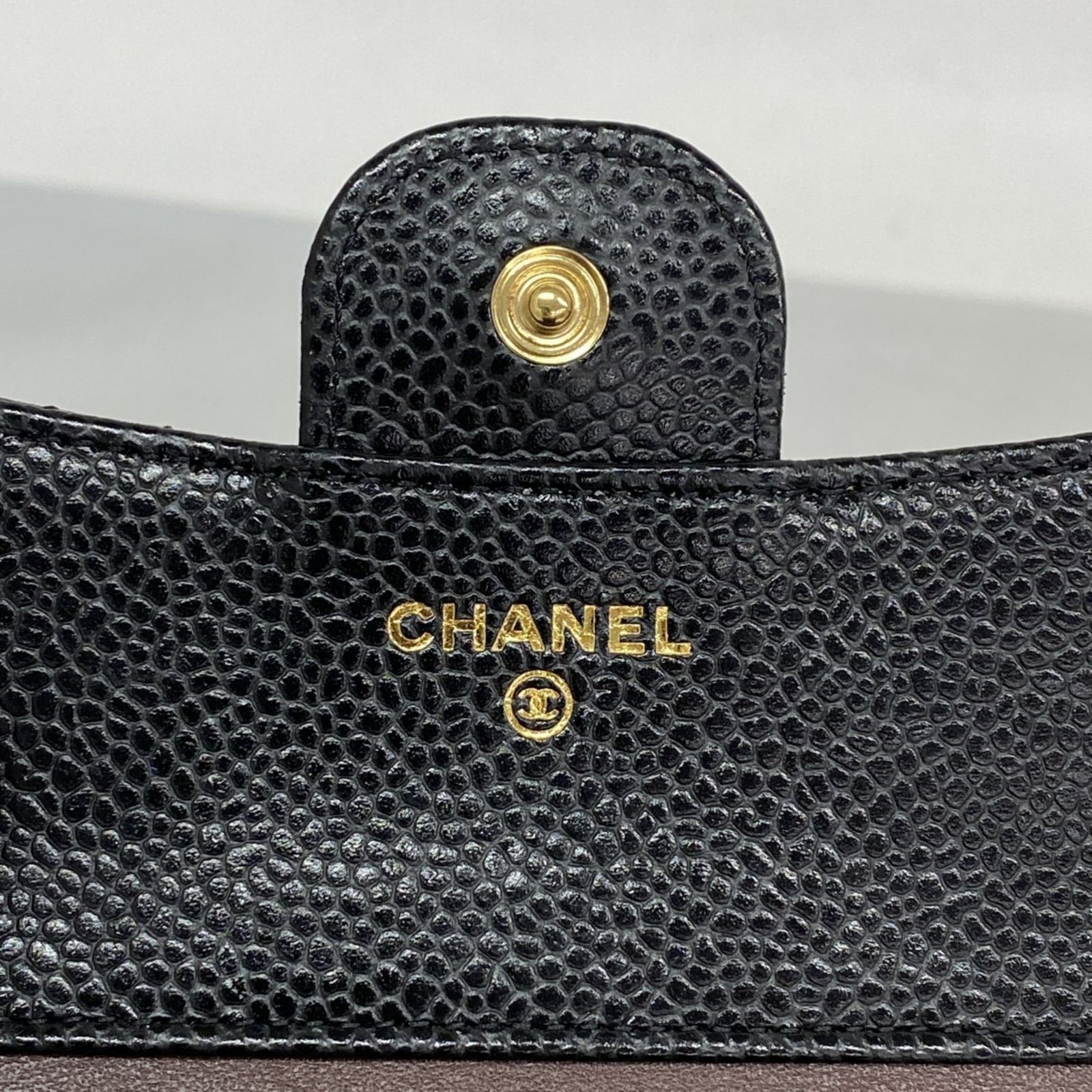 シャネル(Chanel) シャネル 三つ折り財布 マトラッセ キャビアスキン