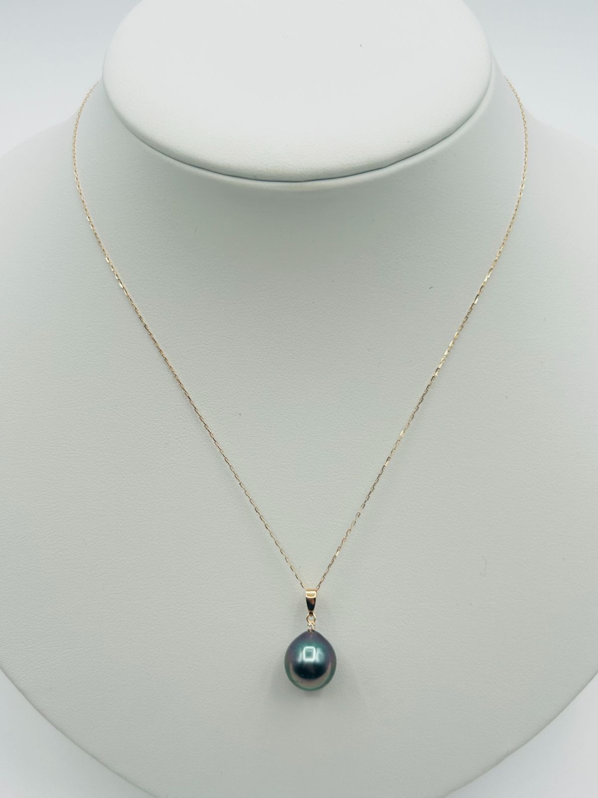 真珠 タヒチ 黒蝶 パール ペンダント ネックレス 11.0 mmUP K 18 BLACKPEARL 大渓地