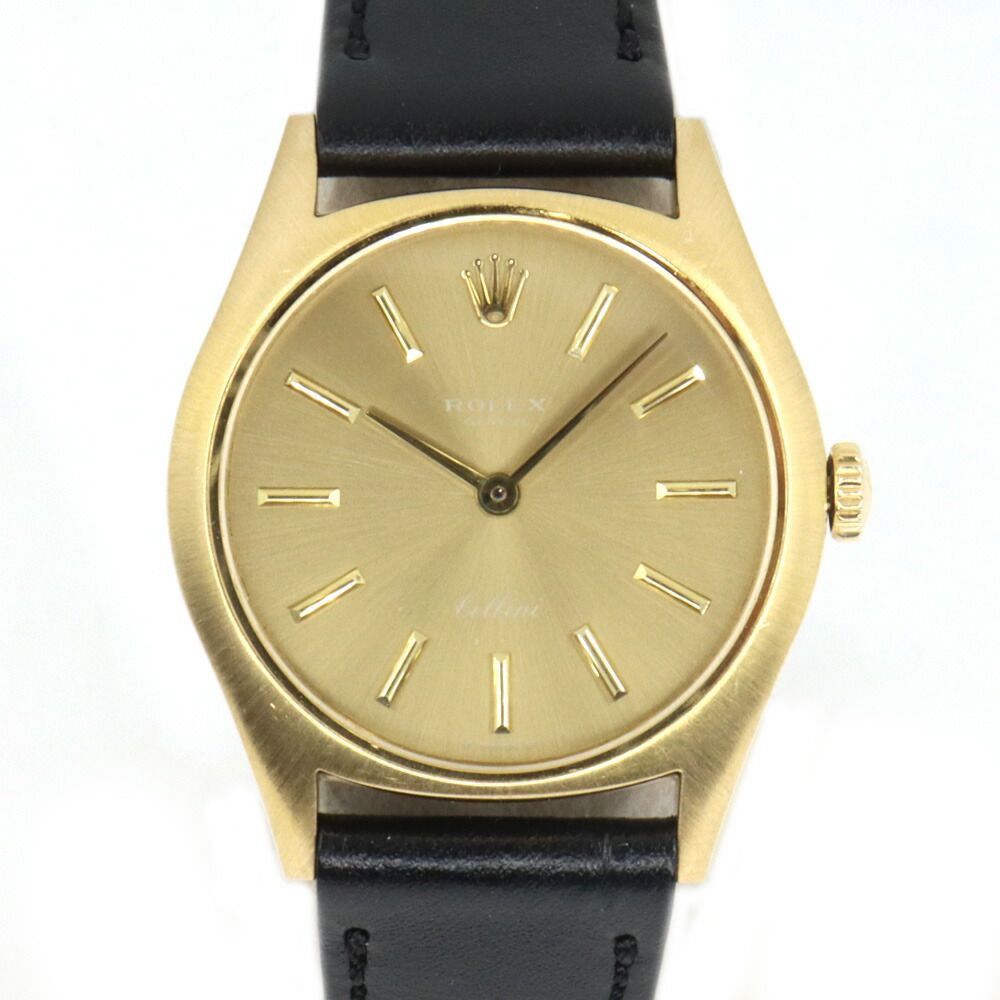 栄 ロレックス チェリーニ 3800 K 18 腕時計 革ベルト レディース仕上げ済